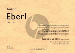 Eberl Grande Sonate Op.10 No.2 for Clarinet, Violonceello and Piano (Score and Parts) (Urtext)
