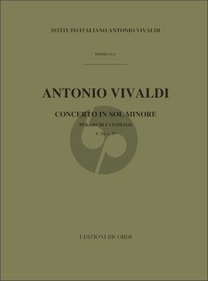 Vivaldi Concerto g-minor RV 156 (F.Xi-17 ) for Strings and Harpsichord Full Score