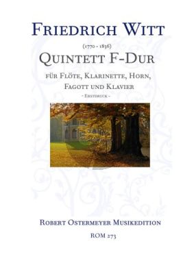 Witt Quintet F-major Flute-Clar. [Bb]-Horn [F]- Bassoon and Piano (Score/Parts) (Robert Ostermeyer)