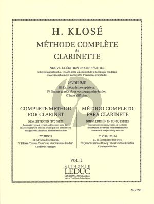 Klose Methode Complete de Clarinette volume 2 (French / English / Spanish)