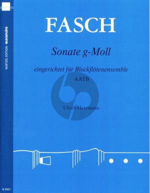 Fasch Sonate g-moll 4 Blockflöten (AATB) (Part./Stimmen) (arr. Ulrich Herrmann)