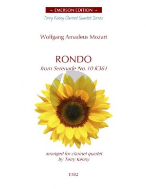 Mozart Rondo from Serenade No.10 KV 361 4 Clarinets [Bb] Score/Parts (arr. Terry Kenny) (interm.level)