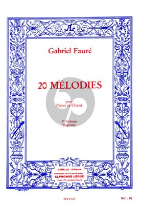 Faure 20 Melodies Vol.3 Voix Soprano (Hamelle)