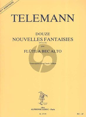 Telemann 12 Nouvelles Fantasies flute a bec alto (transcr. Jean-Claude Veilhan)