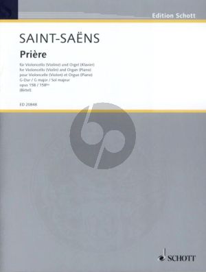 Saint-Saens Priere G-major Op.158 / 158bis (Vc.[Vi.]- Organ[Pi.]) (edited by Wolfgang Birtel)
