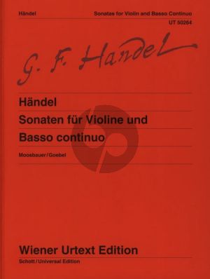 Handel 13 Sonatas for Violin and Piano (edited by Bernhard Moosbauer) (Wiener-Urtext)