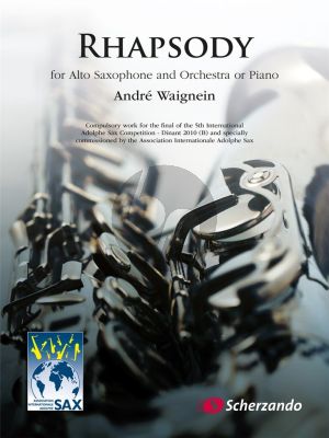 Waignein Rhapsody for Alto Saxophone and Orchestra or Piano (Piano Reduction)