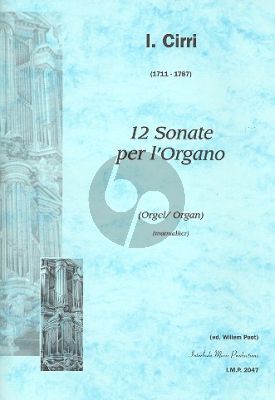 Cirri 12 Sonate per l'Organo Op.1 (man.) (Willem Poot)