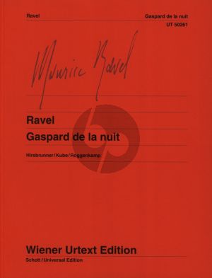 Ravel Gaspard de la Nuit for Piano (edited by Michel Kube) (Wiener-Urtext)