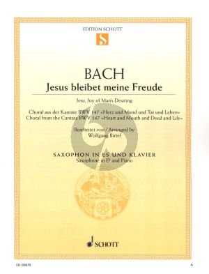Bach Jesus bleibet meine Freude (Jesu, Joy of Man's Desiring) Altsax-Klavier (aus BWV 147)