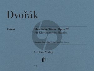 Dvorak Slawische Tanze Op.72 for Piano 4 Hands (edited by Klaus Doge and fingering by Andreas Groethuysen) (Henle-Urtext)