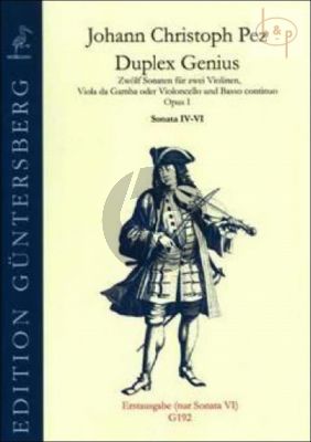Duplex Genius (12 Sonaten) Op.1 Vol.2 (No.4 - 6) (2 Violins-Viola da Gamba[Vc.]-Bc)