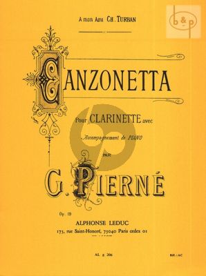 Canzonetta Op.19 Clarinette et Piano