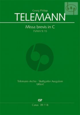 Missa Brevis C-major TWV 9:15 (SATB- 2 Vi.-Bc) (Score)