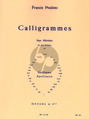 Poulenc Calligrammes Medium Voice (Guillaume Apollinaire)