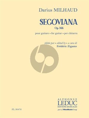Milhaud Segoviana Op. 366 Guitare (Frédéric Zigante)