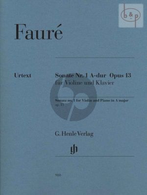 Faure Sonata No.1 A-major Op.13 Violin and Piano (edited by Fabian Kolb) (Henle-Urtext)