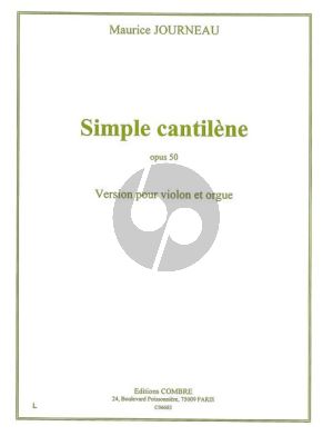 Journeau Simple Cantilene Op. 50 Violon et Orgue