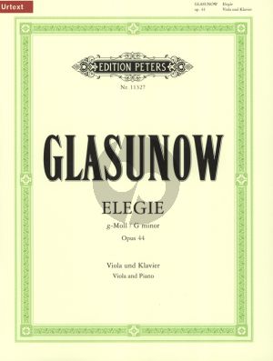 Glazunov Elegie g-minor Op.44 for Viola and Piano (edited by Rudiger Bornhoft) (Peters-Urtext)