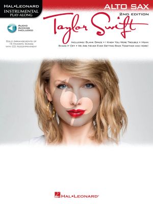 Taylor Swift Instrumental Play-Along for Alto Saxophone (15 Favourites) (Hal Leonard Instrumental Play-Along) (Book with Audio online)