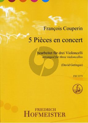 Couperin 5 Pieces en Concert 3 Violoncellos (Score/Parts) (edited by David Geringas)