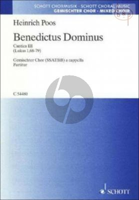 Benedictus Dominus (Cantica III) (Lukas 1.68 - 79) (SSATBB) (Score)