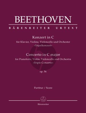 Beethoven Concerto C Major Op.56 Triple Concerto Piano-Violin-Violoncello and Orchestra Full Score