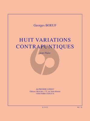 Boeuf 8 Variations Contrapuntiques Piano