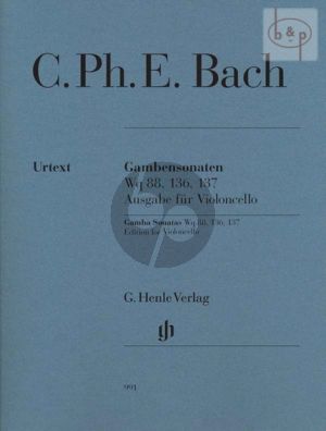 Sonatas for Viola da Gamba Wq.88 - 136 - 137 (Violoncello Edition)