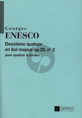 Enescu Quatuor Sol-majeur Opus 22 No. 2 2 Violons-Alto et Violoncelle (Partition)