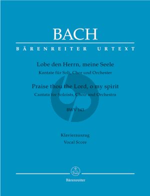 Bach J.S. Kantate BWV 143 Lobe den Herrn. meine Seele Vocal Score (Praise thou the Lord, o my spirit BWV 143) (German / English)