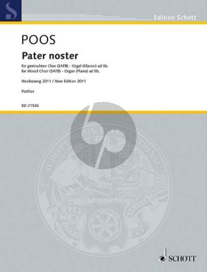 Poos Pater Noster SATB with Organ or Piano ad lib. (Score) (New Edition 2011)