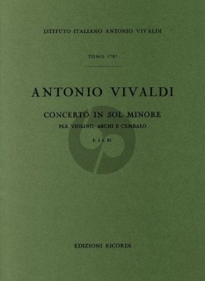 Vivaldi Concerto Sol Minore RV 328 F.I n.82 Violino-Archi-Cembalo