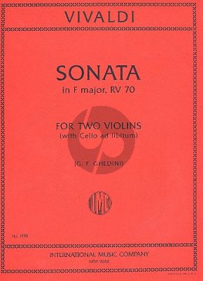 Vivaldi Sonata F-major RV 70 F.XIII no.4 2 Violins with Vc. and Piano ad lib. (Ghedini)