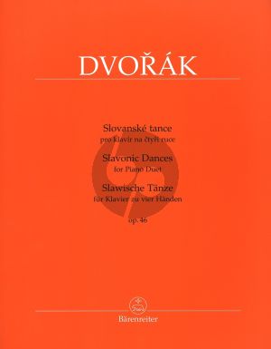 Dvorak Slawische Tanze Op.46 for Piano 4 Hands (edited by Jarmil Burghauser) (Barenreiter-Urtext)