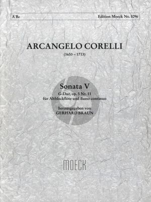 Corelli Sonate Op.5 No.11 G-dur Altblockflöte und Bc (Gerhard Braun)