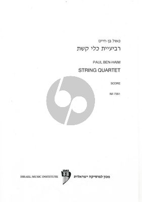 Ben-Haim String Quartet (1937) Score-Parts