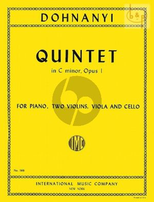 Dohnanyi Quintet Op.1 c-minor (2 Vi.-Va.-Vc.-Piano) (Score/Parts) (edited by Isidor Philipp)
