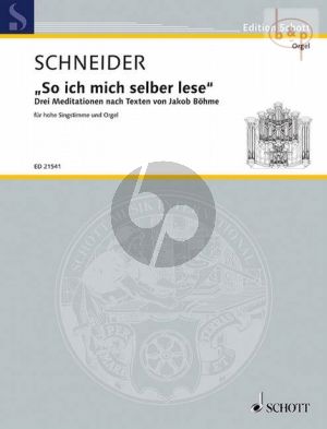 So ich mich selber lese (3 Meditations on texts of Jakob Boehme)
