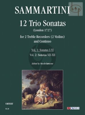 12 Trio Sonatas Vol.1 (No.1 - 6) (London 1727) (2 Treble Rec.[2 Vi.])-Bc)