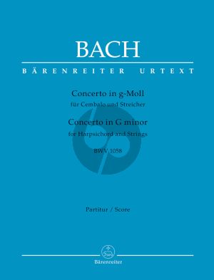 Bach Concerto g-minor BWV 1058 (Harpsichord-Strings) (Full Score) (edited by Werner Breig) (Barenreiter-Urtext)