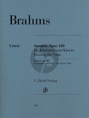 Brahms 2 Sonaten Op.120 Viola and Piano (edited by Egon Voss and Johannes Behr - Fingerings and Bowing Tabea Zimmermann) (Henle-Urtext)