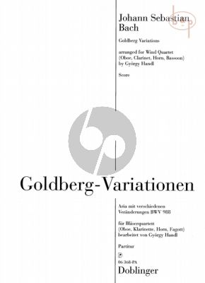 Goldberg Variationen (Aria mit verschiedenen Veranderungen) BWV 988 (Oboe-Clar.[A]-Horn[F]- Bassoon)