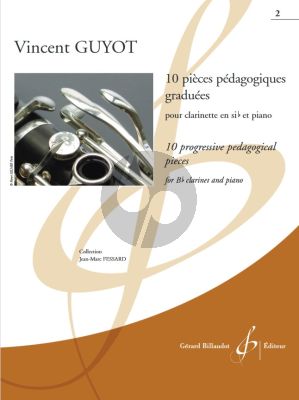 Guyot 10 Pieces Pedagogiques Gradues Vol.2 for Clarinet Bb and Piano (Easy to intermediate level Grade 3 - 6)