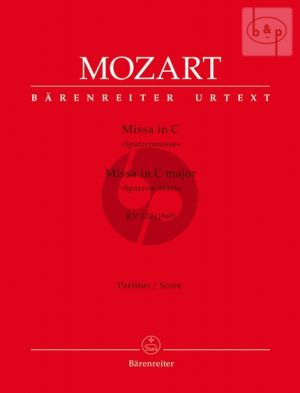 Missa Brevis C-major KV 220 ("Spatzen Messe") (Soli-Mixed Choir-Orch.) (Full Score)