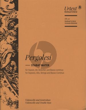 Pergolesi Stabat Mater (Sopr.-Alto soli-Female Choir-String Orch.) Violoncello/Double Bass (edited by Helmut Hucke) (Breitkopf)
