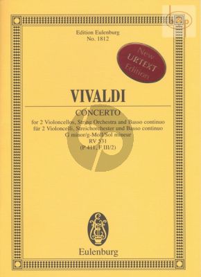 Concerto g-minor RV 531 (2 Vc.-Str.Orch.-Bc) (Study Score)