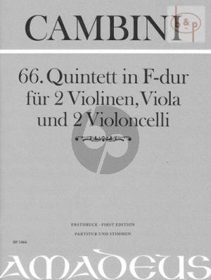 Quintet No.66 F-major (2 Vi.- 2 Va.-Vc.) (Score/Parts)