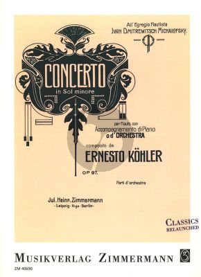Kohler Concerto g-minor Op.97 for Flute and Orchestra Edition for Flute and Piano