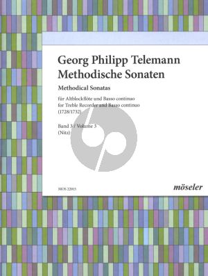 Telemann Methodische Sonaten Vol.3 Altblockflöte und Bc (1728 & 1732) (Martin Nitz)